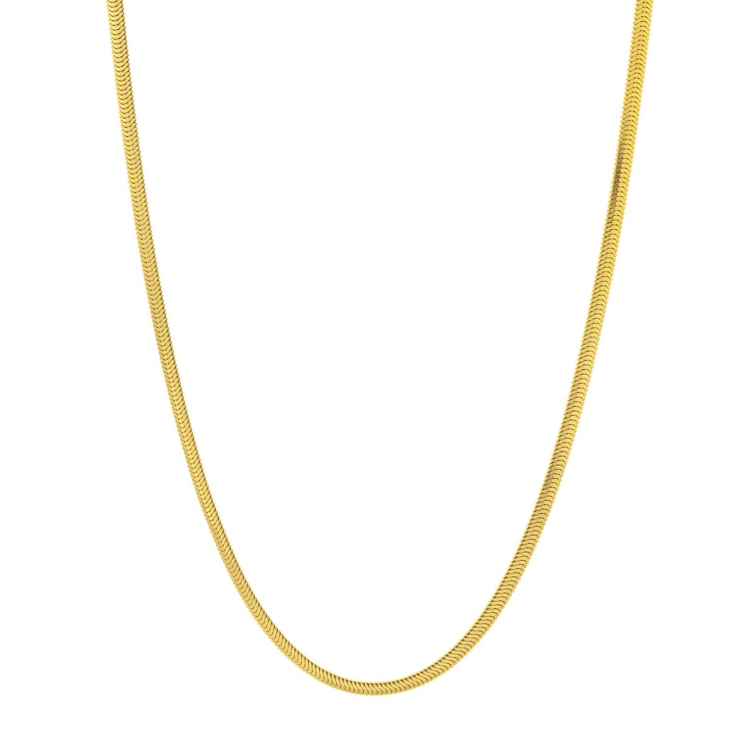 Sterling Silver Yellow Gold Plated Oval Snake Chain (3.30 mm)