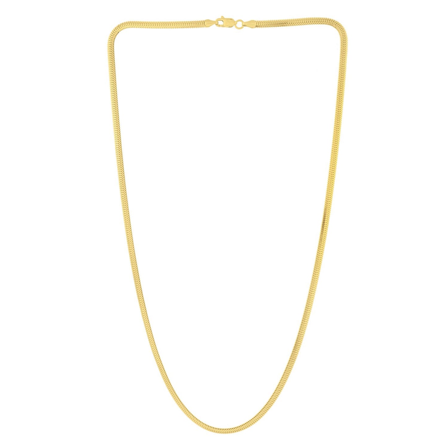 Sterling Silver Yellow Gold Plated Oval Snake Chain (3.30 mm)