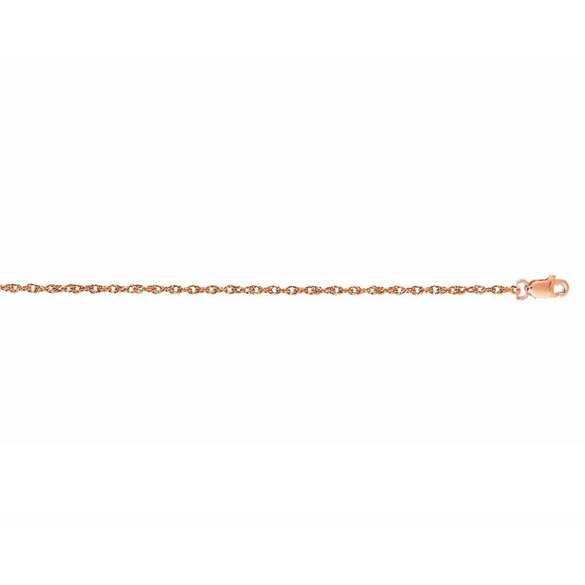 14k Rose Gold Machine Rope Chain (1.10 mm)