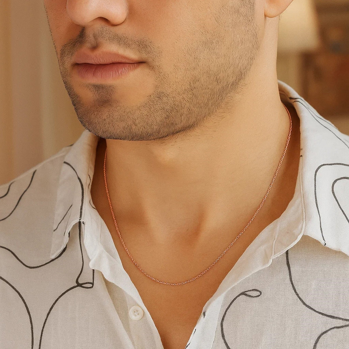 14k Rose Gold Machine Rope Chain (1.10 mm)