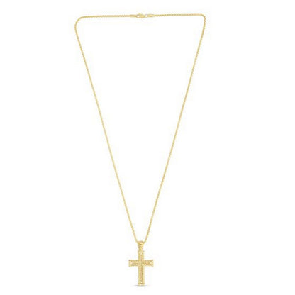 14K Yellow Gold Polished Cross Pendant