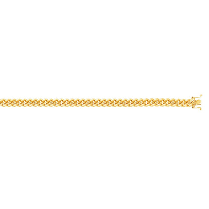 Sterling Silver Yellow Gold Plated Miami Cuban Chain (7.00 mm)
