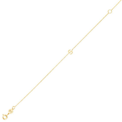 14K Yellow Gold Mini Initial S Bracelet