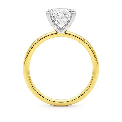 2 Carat Princess Lab Grown IGI G/VS1 Diamond Solitaire Ring in 10K Yellow Gold