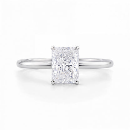 1 1/2 Carat Radiant Lab Grown IGI G/VS1 Diamond Solitaire Ring in 10K White Gold