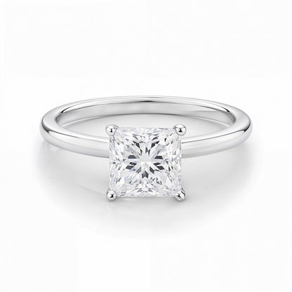 1 Carat Princess Lab Grown IGI G/VS1 Diamond Solitaire Ring in 10K White Gold