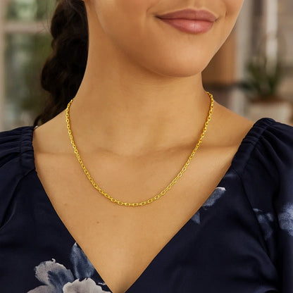 Sterling Silver Gold Plated French Cable Chain (2.80 mm)