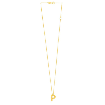 14K Yellow Gold Helium Initial P Pendant