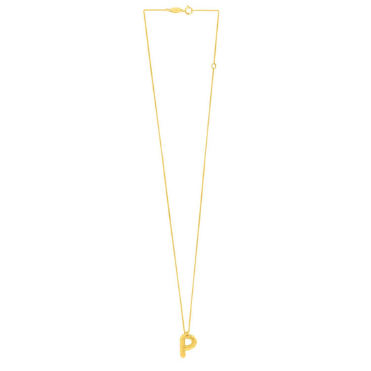 14K Yellow Gold Helium Initial P Pendant