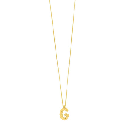 14K Yellow Gold Helium Initial G Pendant