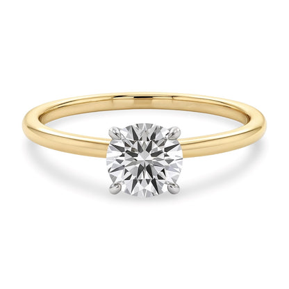 3/4 Carat Round Lab Grown IGI G/VS1 Diamond Solitaire Ring in 14K Yellow Gold