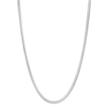 Sterling Silver Rhodium Plated Oval Snake Chain (4.20 mm)