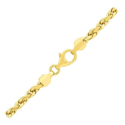 Sterling Silver Yellow Gold Plated Diamond Cut Royal Rope Chain (3.60 mm)