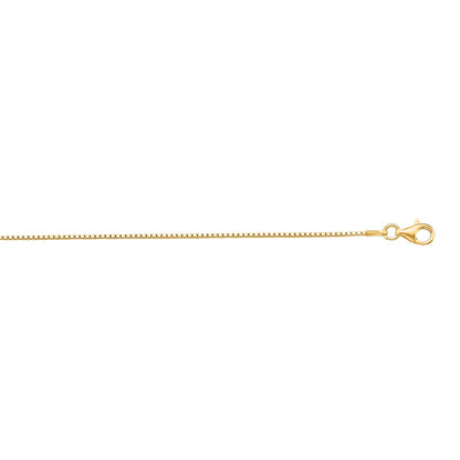 Sterling Silver Yellow Gold Plated Classic Box Chain (1.10 mm)