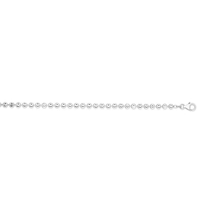 Sterling Silver Rhodium Plated Moon Cut Bead Chain (4.00 mm)