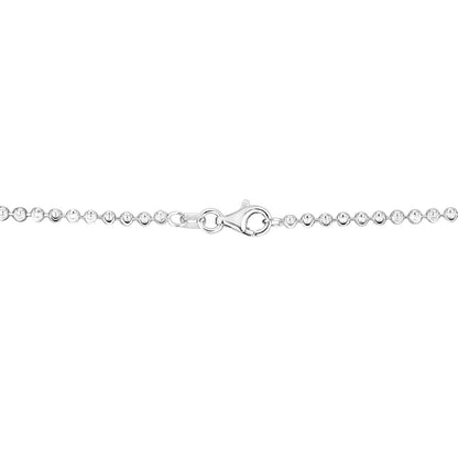 Sterling Silver Rhodium Plated Moon Cut Bead Chain (4.00 mm)