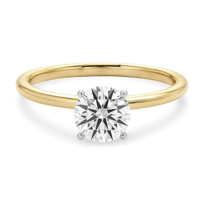 1 Carat Round Lab Grown IGI G/VS1 Diamond Solitaire Ring in 14K Yellow Gold