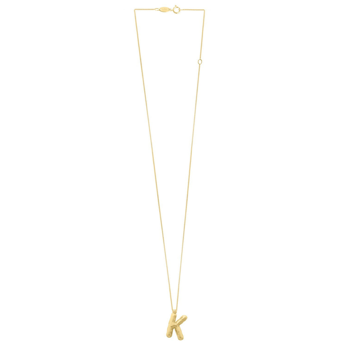 14K Yellow Gold Helium Initial K Pendant