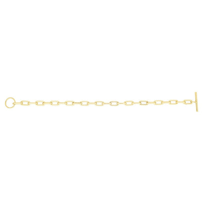 14K Yellow Gold Paperclip Toggle Bracelet
