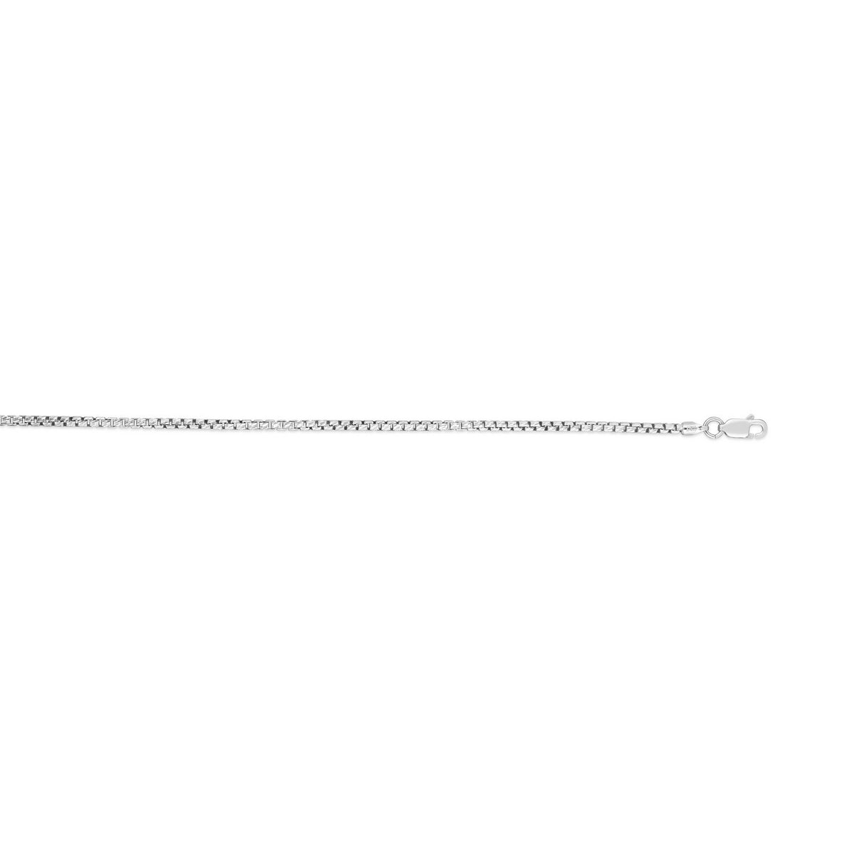 Sterling Silver Rhodium Plated Rockstar Cut Round Box Chain (1.90 mm)