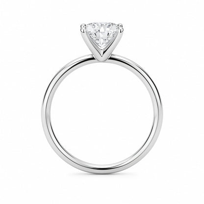 1 Carat Cushion Lab Grown IGI G/VS1 Diamond Solitaire Ring in 14K White Gold