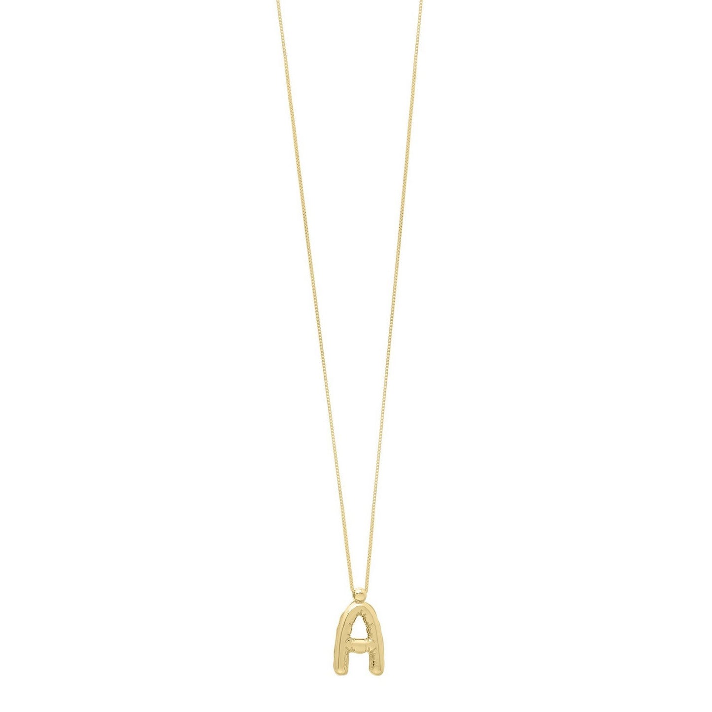 14K Yellow Gold Helium Initial A Pendant