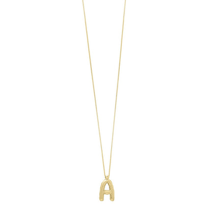 14K Yellow Gold Helium Initial A Pendant