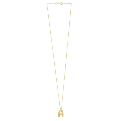 14K Yellow Gold Helium Initial A Pendant