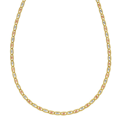 14K Tri Color Gold Pave Valentino Chain (3.00 mm)