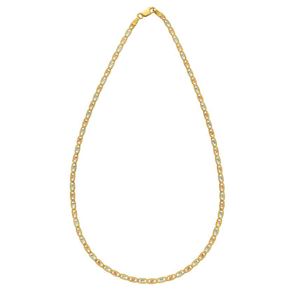 14K Tri Color Gold Pave Valentino Chain (3.00 mm)