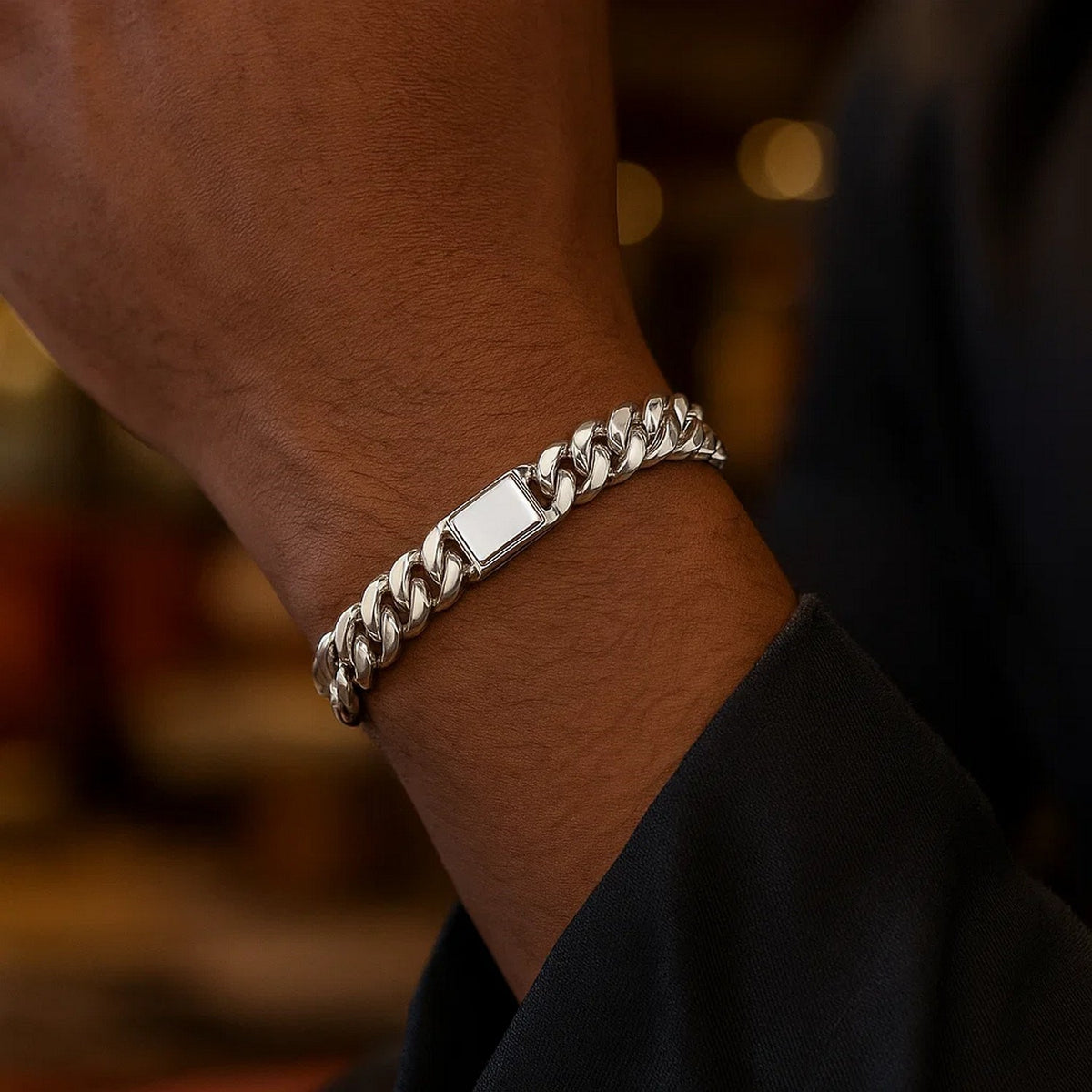 Sterling Silver Rhodium Plated Miami Cuban Link Bracelet (9.00 mm)