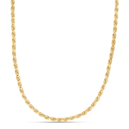 Sterling Silver Yellow Gold Plated Diamond Cut Royal Rope Chain (4.40 mm)