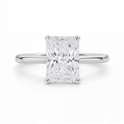 3 Carat Radiant Lab Grown IGI G/VS1 Diamond Solitaire Ring in 14K White Gold