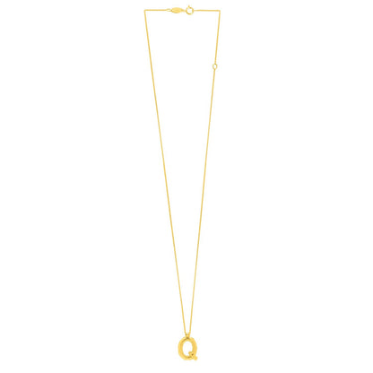 14K Yellow Gold Helium Initial Q Pendant