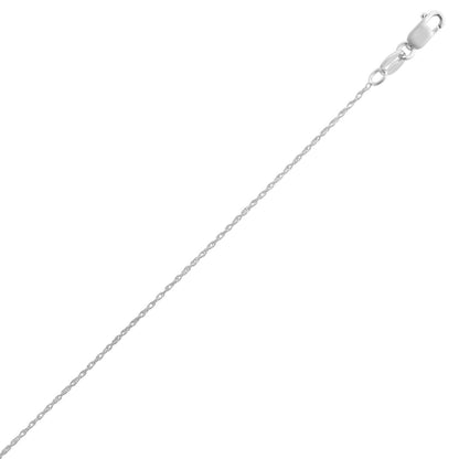 Sterling Silver Rhodium Plated Machine Rope Chain (1.06 mm)