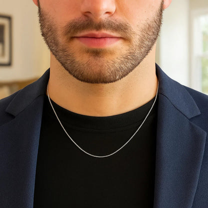 Sterling Silver Rhodium Plated Machine Rope Chain (1.06 mm)