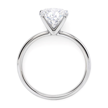 3 Carat Oval Lab Grown IGI G/VS1 Diamond Solitaire Ring in 14K White Gold