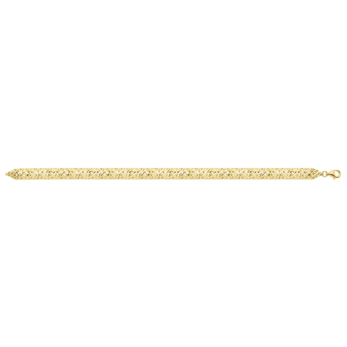 10K Yellow Gold Diamond Cut Square Link Necklace