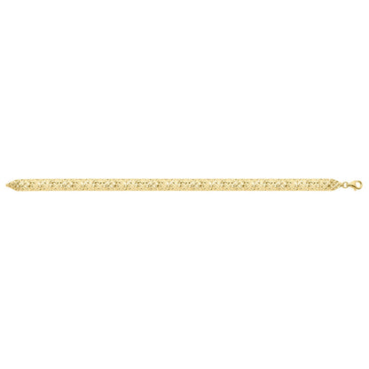 10K Yellow Gold Diamond Cut Square Link Necklace