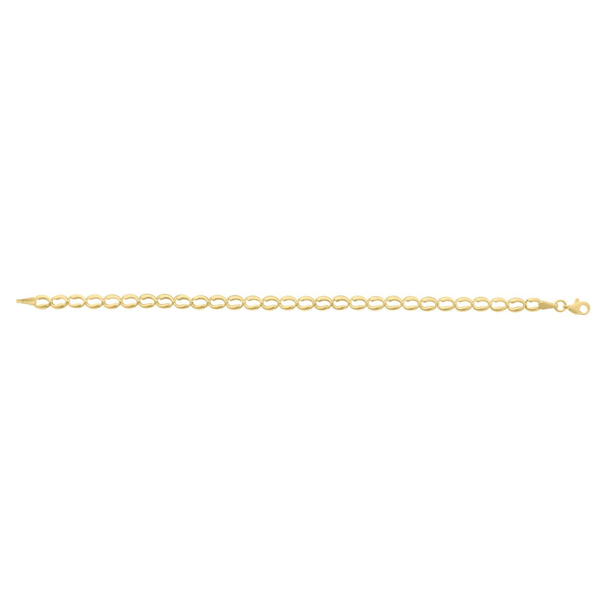 10K Yellow Gold Fancy Open Oval Link Bracelet