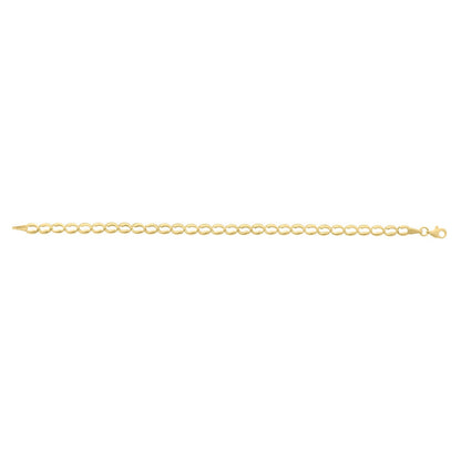 10K Yellow Gold Fancy Open Oval Link Bracelet