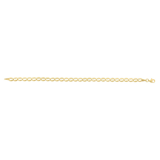 10K Yellow Gold Fancy Open Oval Link Bracelet