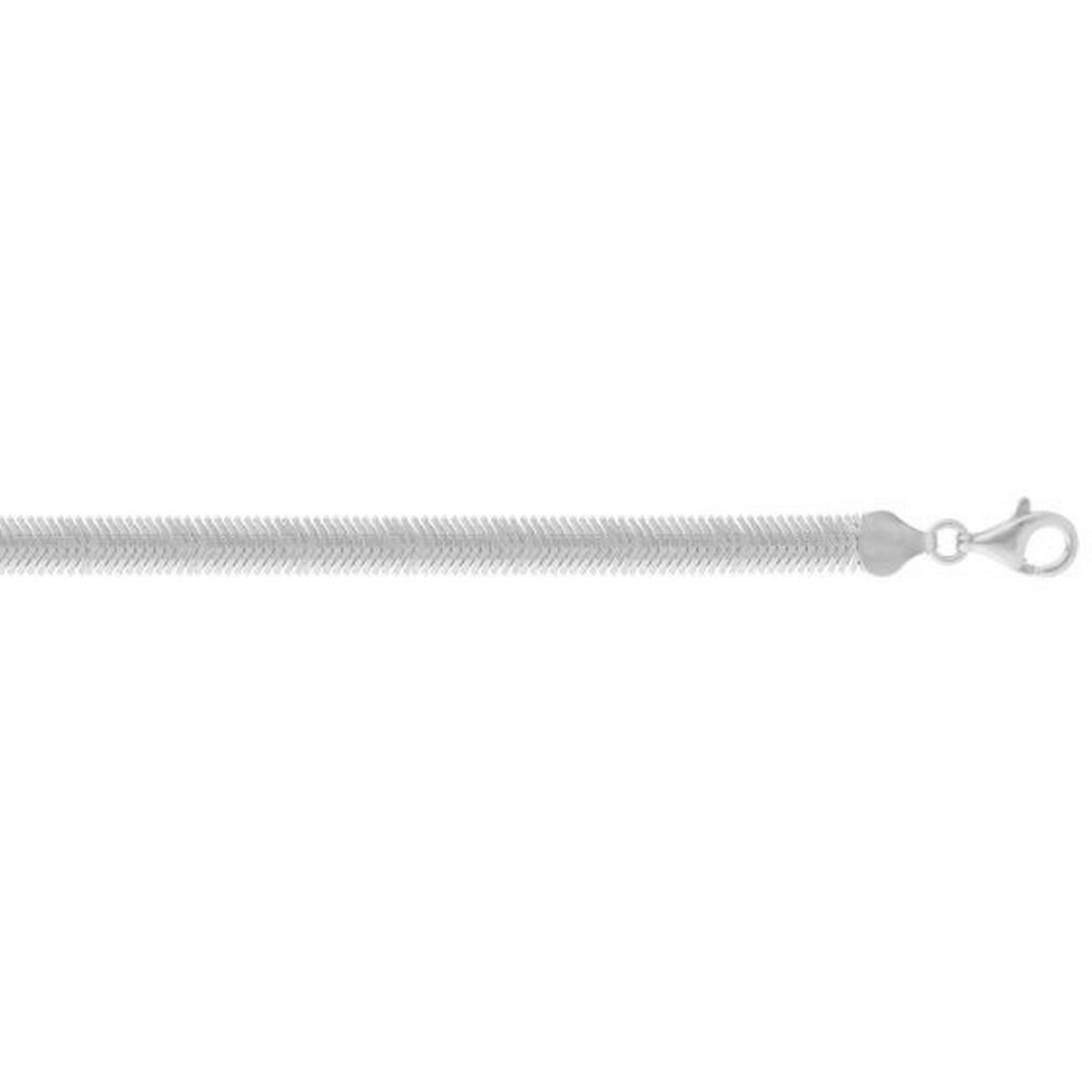 Sterling Silver Rhodium Plated Oval Snake Chain (6.40 mm)