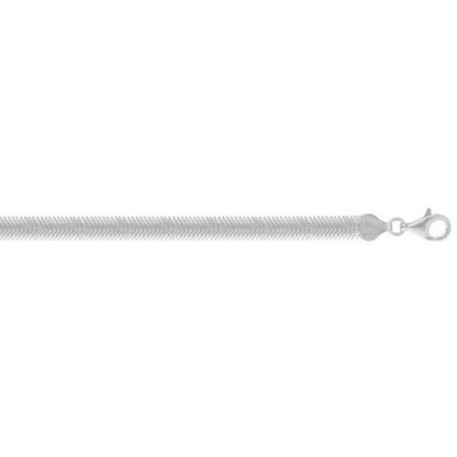 Sterling Silver Rhodium Plated Oval Snake Chain (6.40 mm)