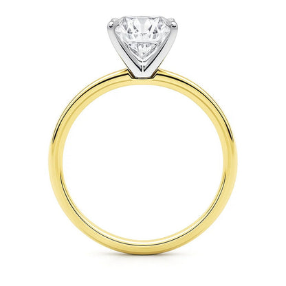 3 Carat Cushion Lab Grown IGI G/VS1 Diamond Solitaire Ring in 10K Yellow Gold