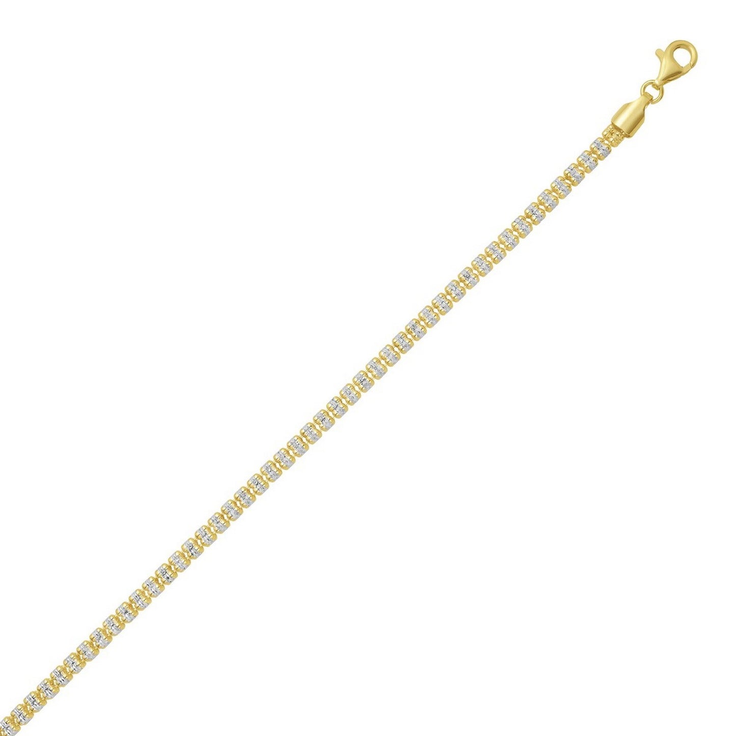 Sterling Silver with Gold Plated Ice Barrel Chain (4.00 mm)