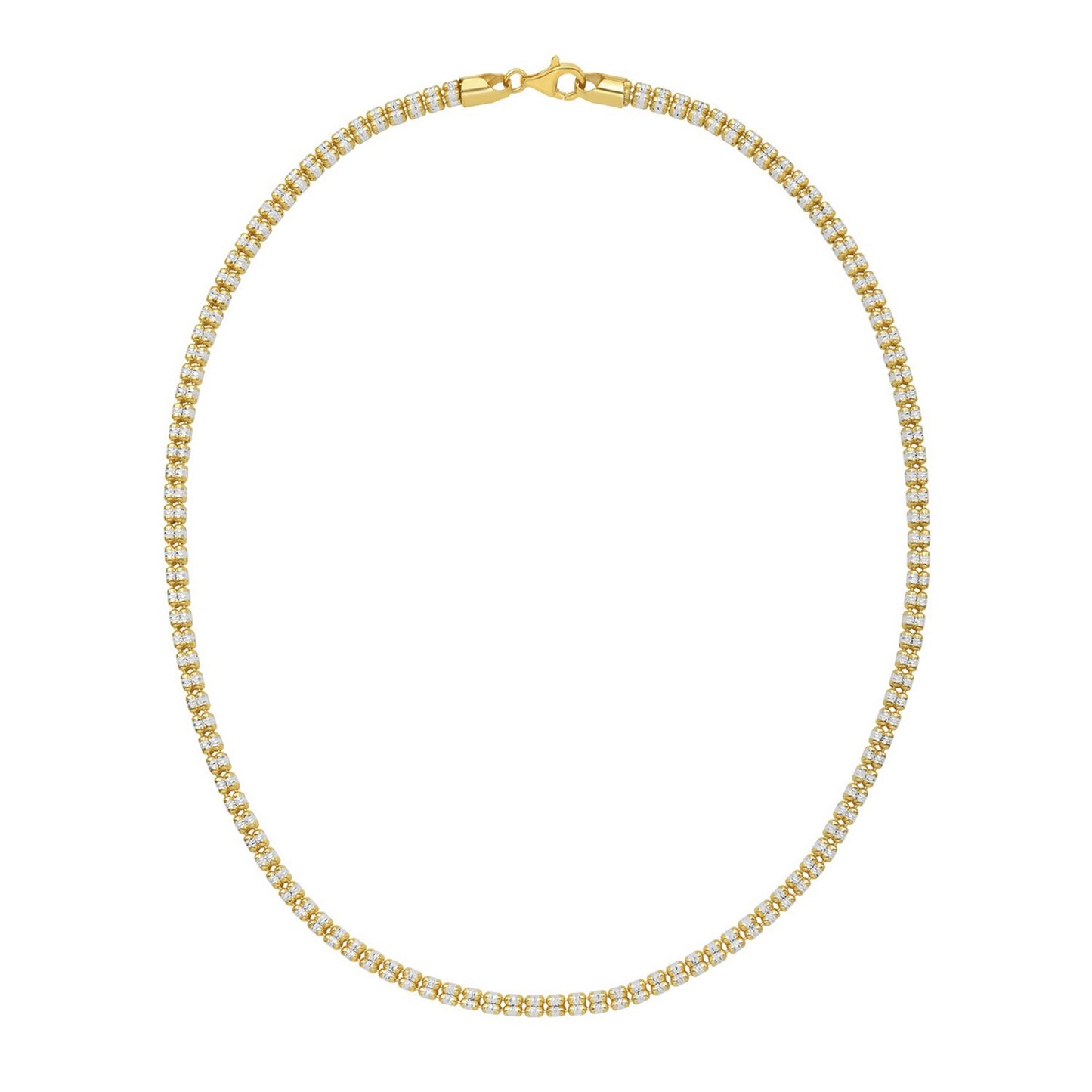 Sterling Silver with Gold Plated Ice Barrel Chain (4.00 mm)
