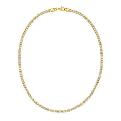 Sterling Silver with Gold Plated Ice Barrel Chain (4.00 mm)