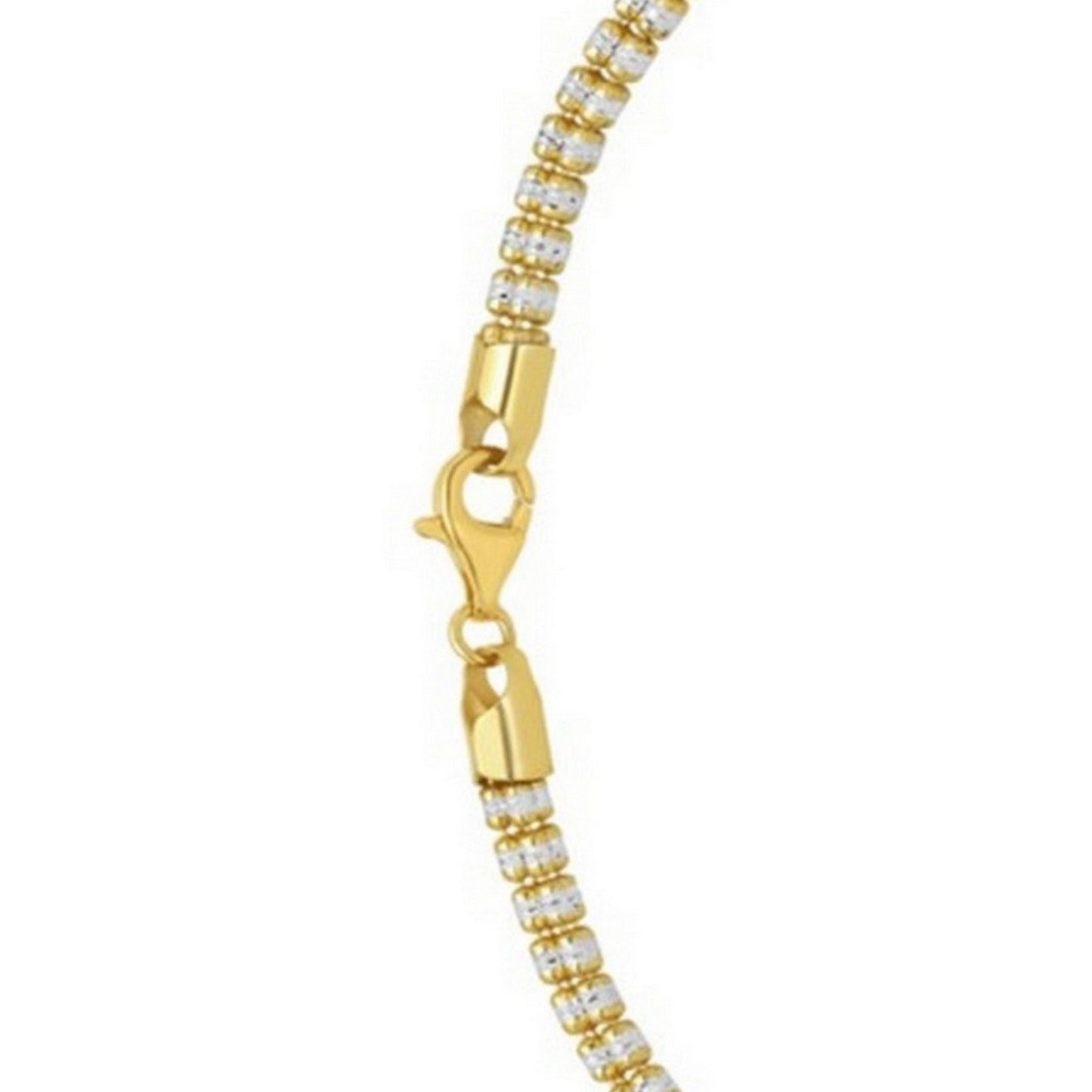 Sterling Silver with Gold Plated Ice Barrel Chain (4.00 mm)