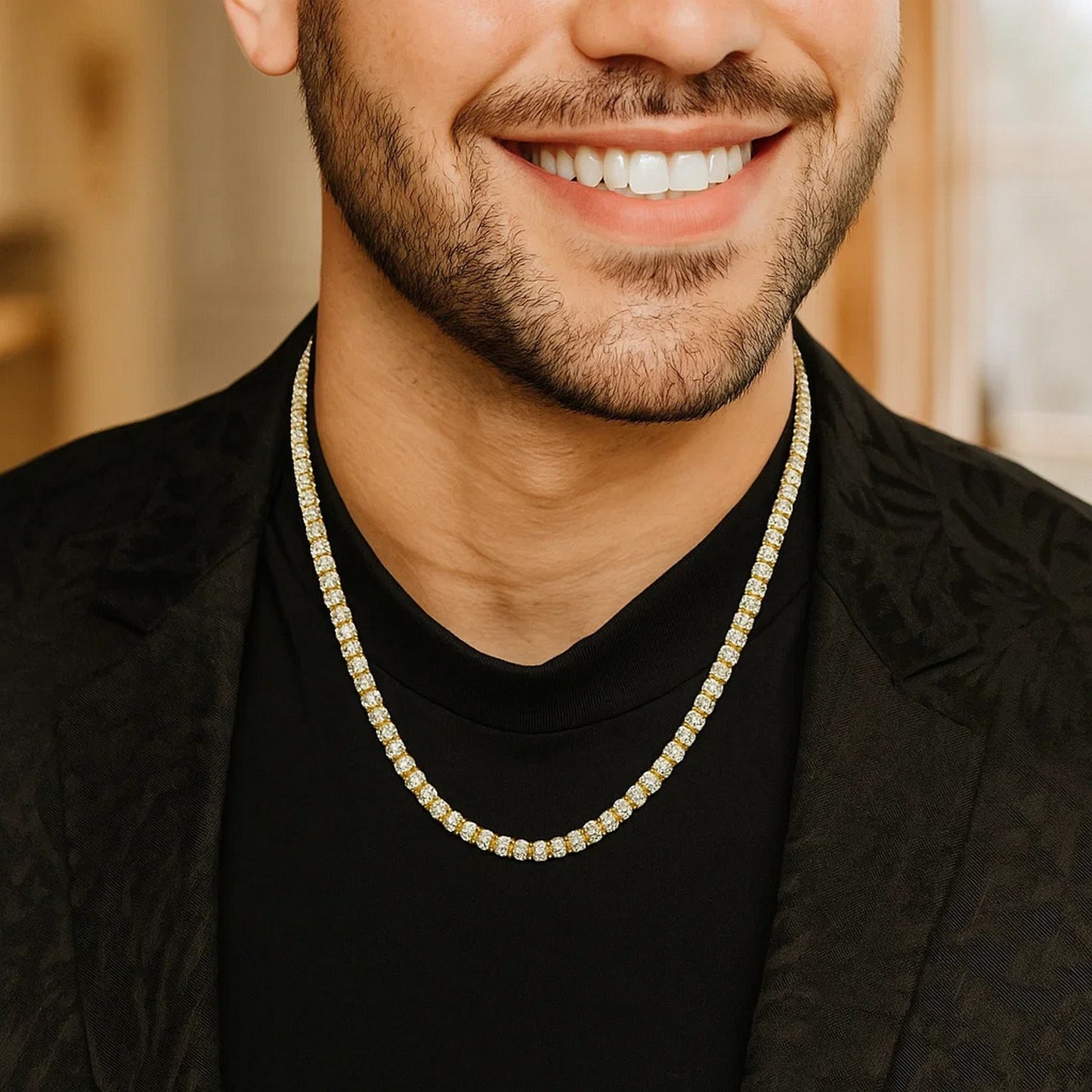 Sterling Silver with Gold Plated Ice Barrel Chain (4.00 mm)